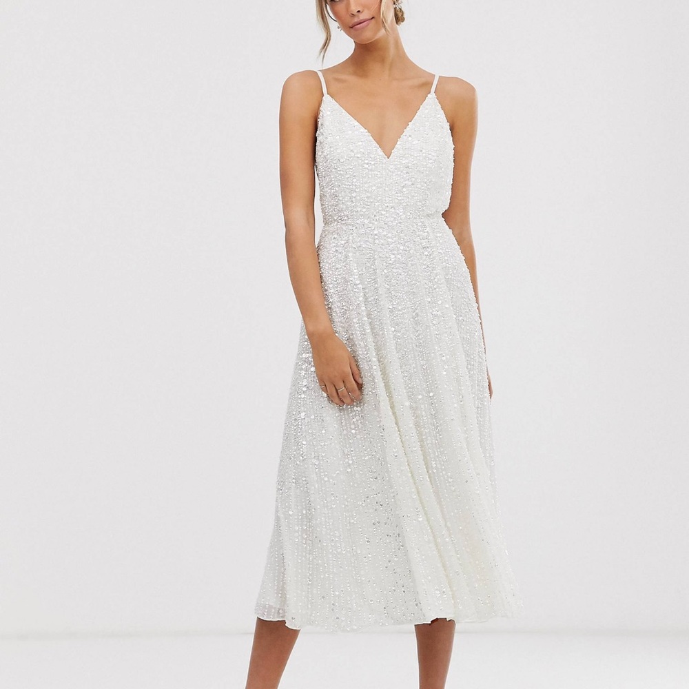 ASOS Eva embellished cami midi wedding dress